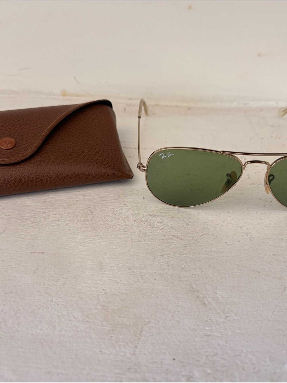 Ray-Ban Aviator Sunglasses - Gold Frame with Green Lenses